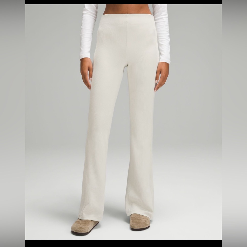 Lululemon brushed softstreme ribbed zip flare pant